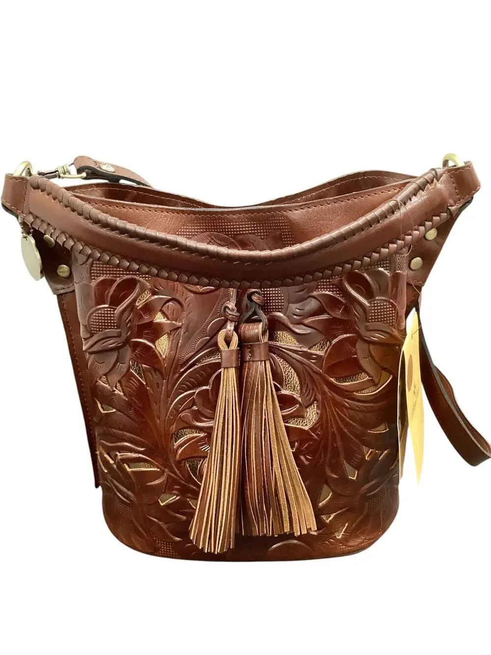 NWT Patricia Nash Purse Women’s One Size Otavia Bucket Bag Leather British Tan